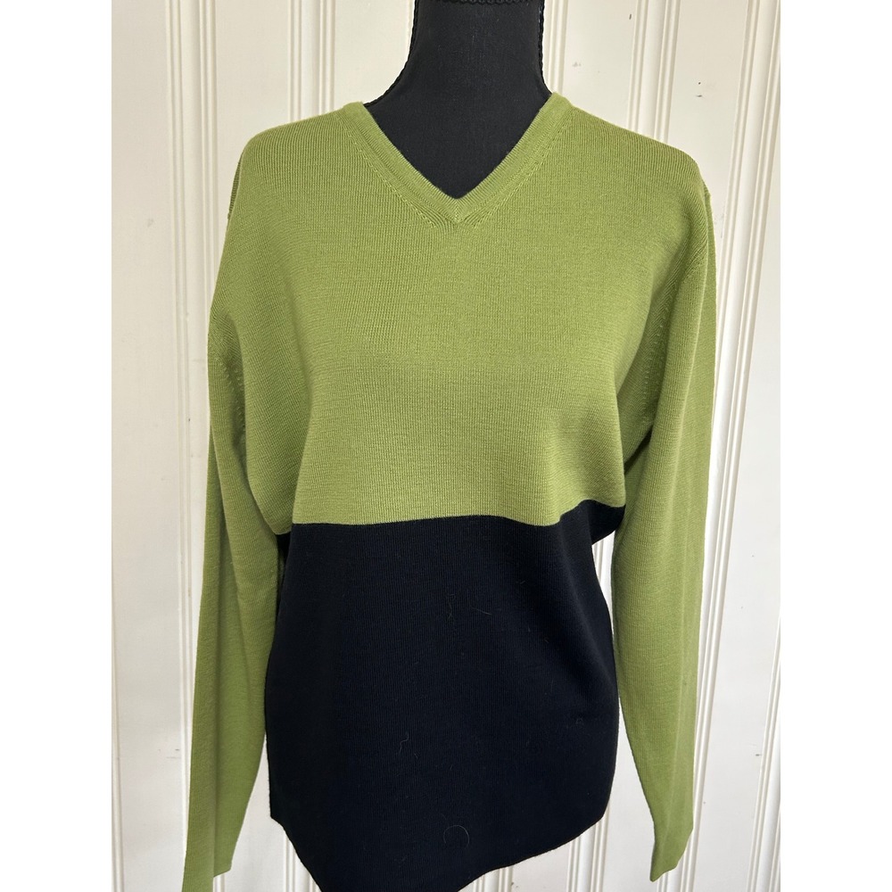 Urban Wool 100 % Merino Pure New Wool V-Neck Sweater Colorful Minimalist Preppy